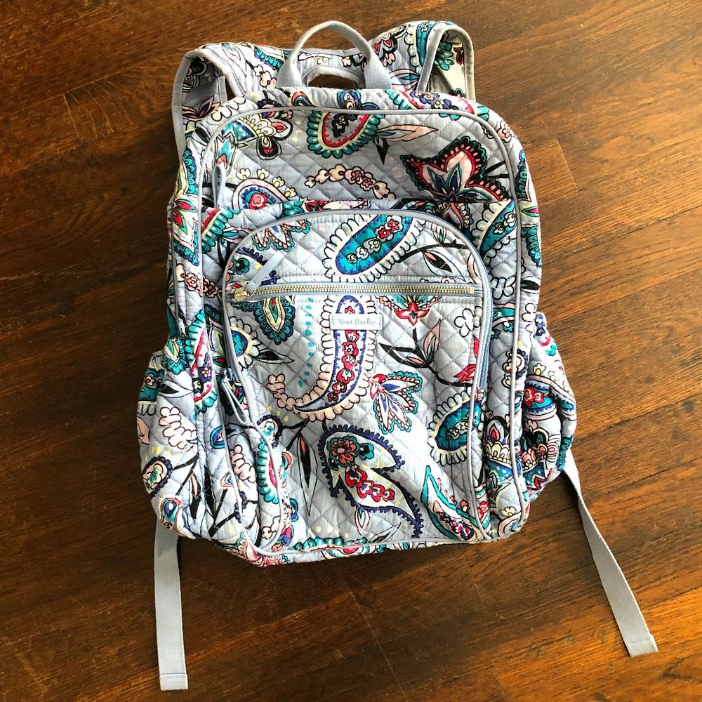 Vera Bradley Blue Paisley Quilted Backpack